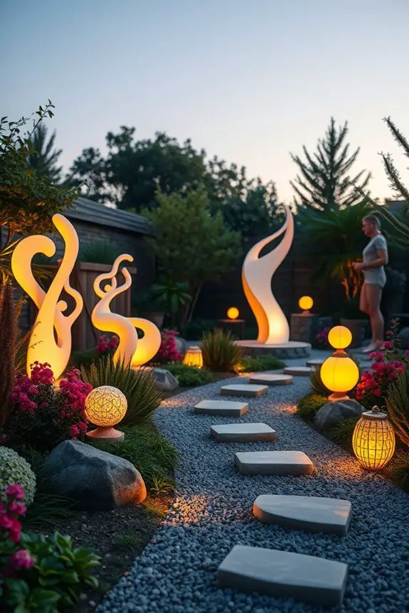 illuminated artistic garden sculptures