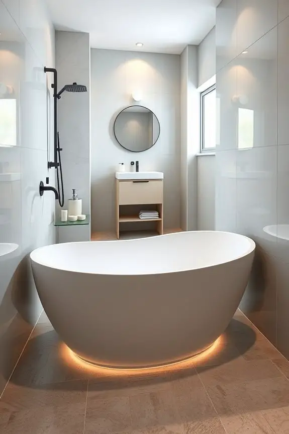 illuminated bathtub design features