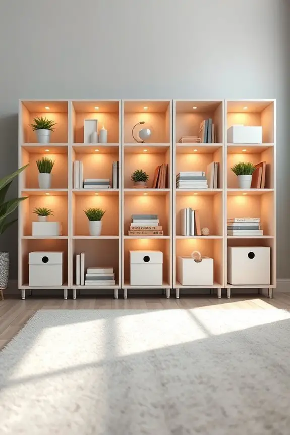 illuminated cube storage solutions