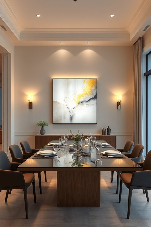 illuminated dining wall art