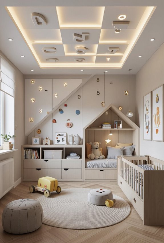 illuminated educational ceiling grid