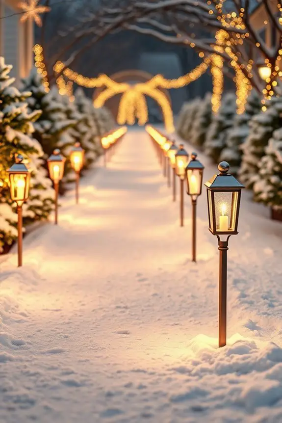illuminated festive walkway decor