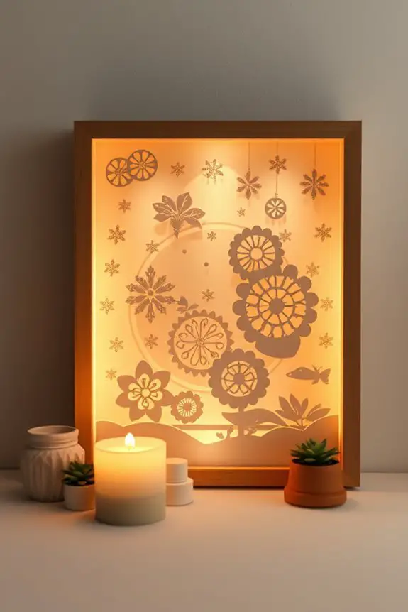 illuminated shadow box art