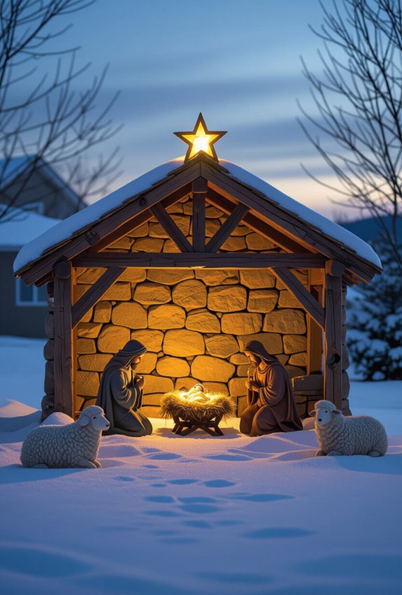 illuminated weatherproof nativity scene