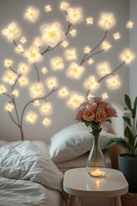 illuminated whimsical flower decals