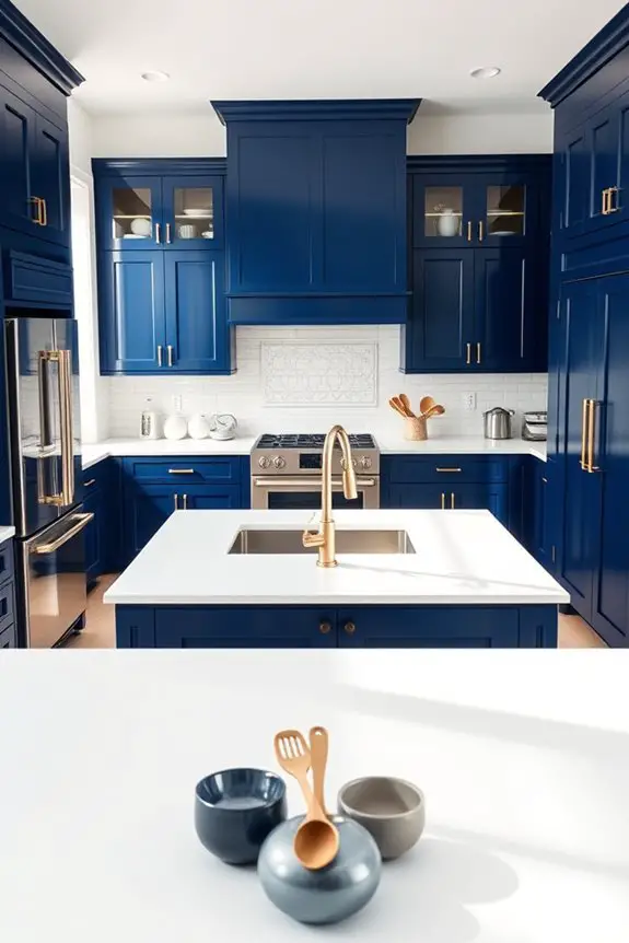 indigo cabinets create sophistication