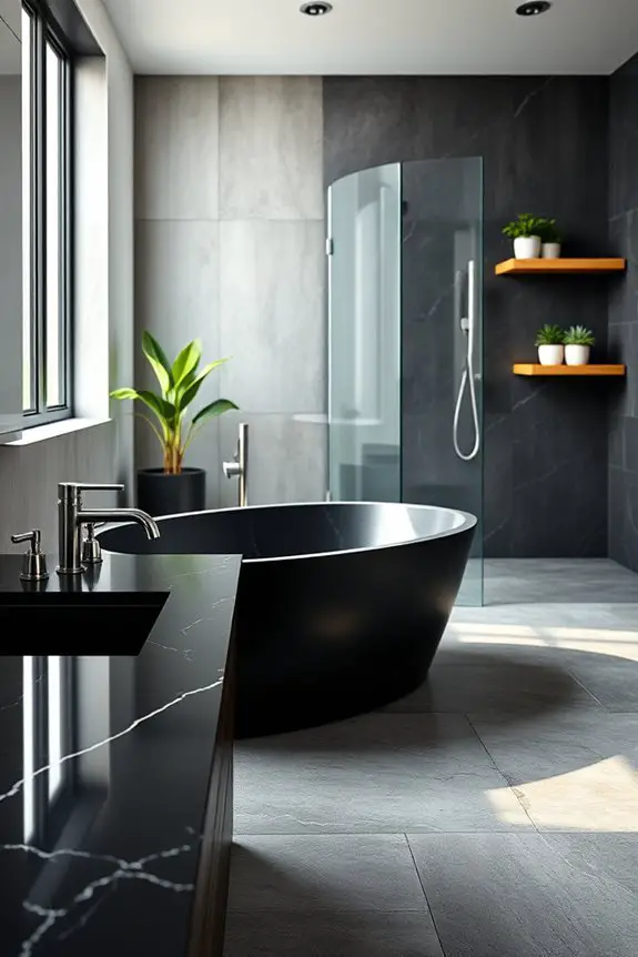 industrial black granite elegance