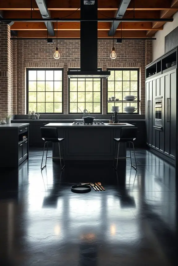 industrial black kitchen design