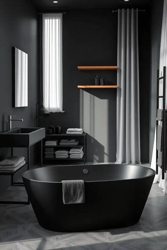 industrial black washroom accents