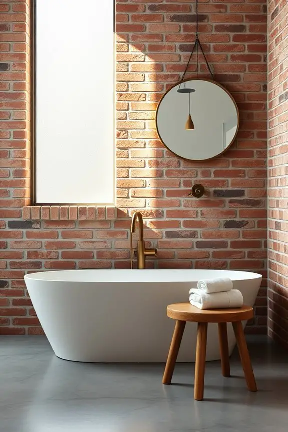 industrial brick wall bathroom