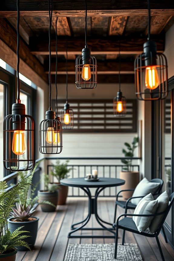 industrial caged lighting elegance