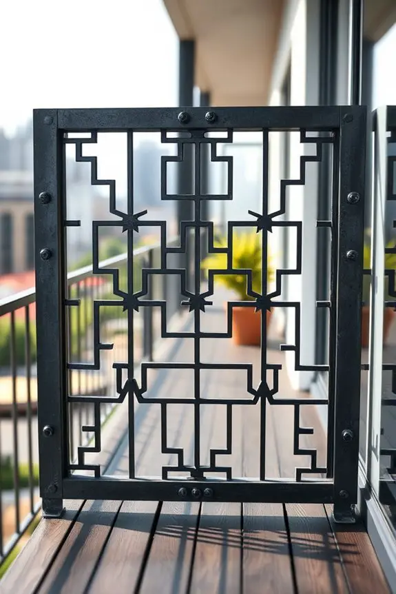 industrial chic balcony grills