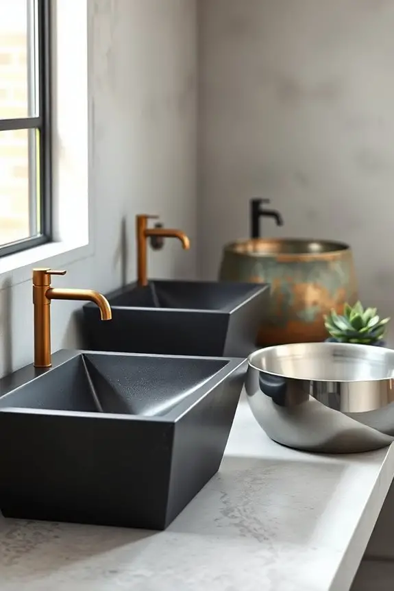 industrial chic bathroom basins