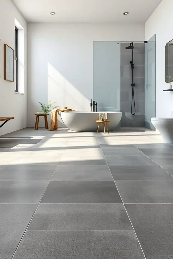 industrial chic bathroom flooring