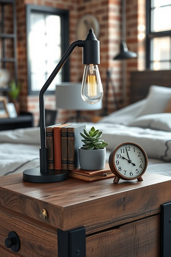 industrial chic bedside decor
