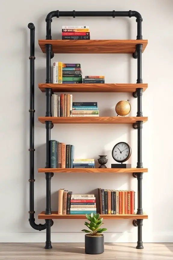 industrial chic bookshelf design