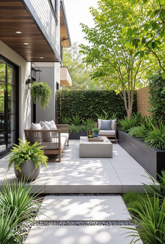 industrial chic concrete courtyard