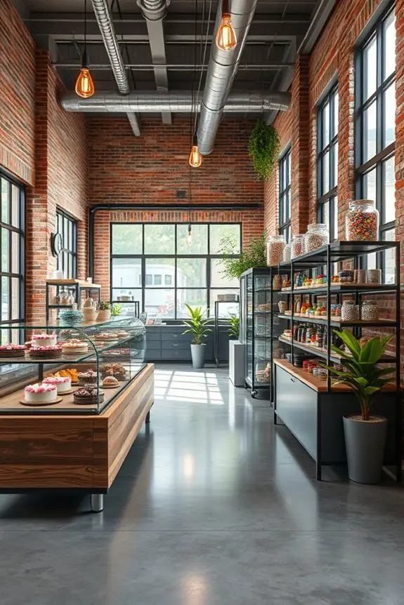 industrial chic dessert shop