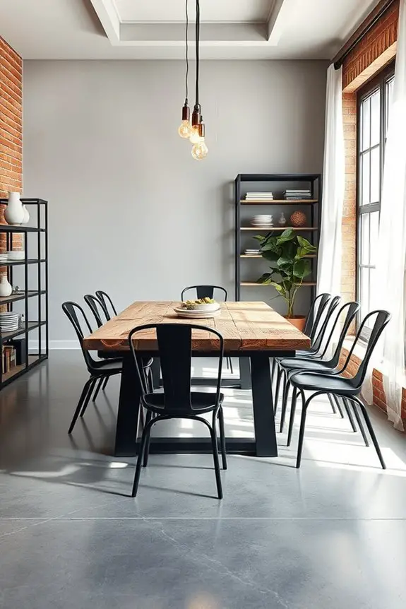 industrial chic dining decor