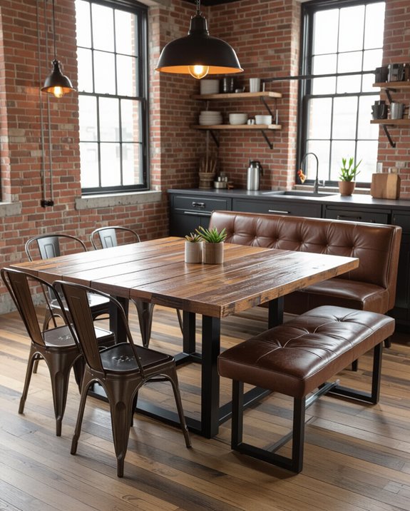 industrial chic dining space