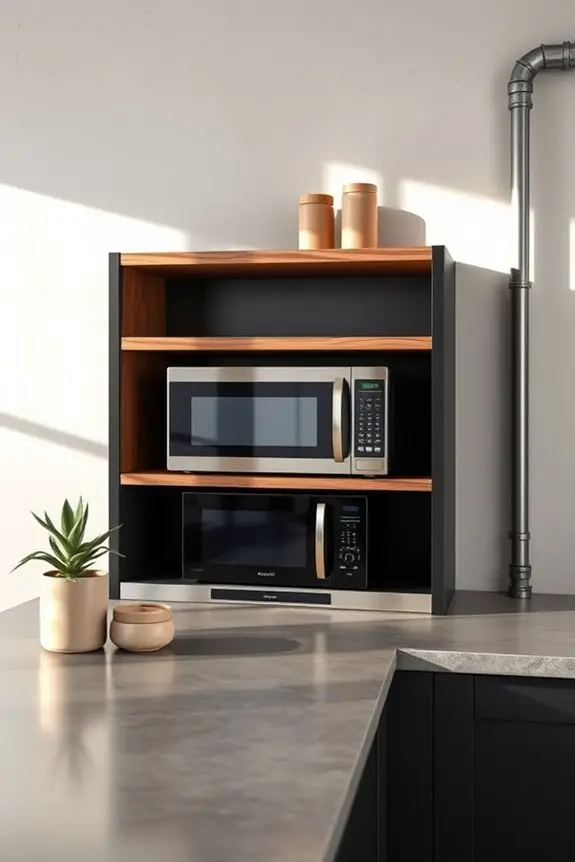 industrial chic microwave cabinet