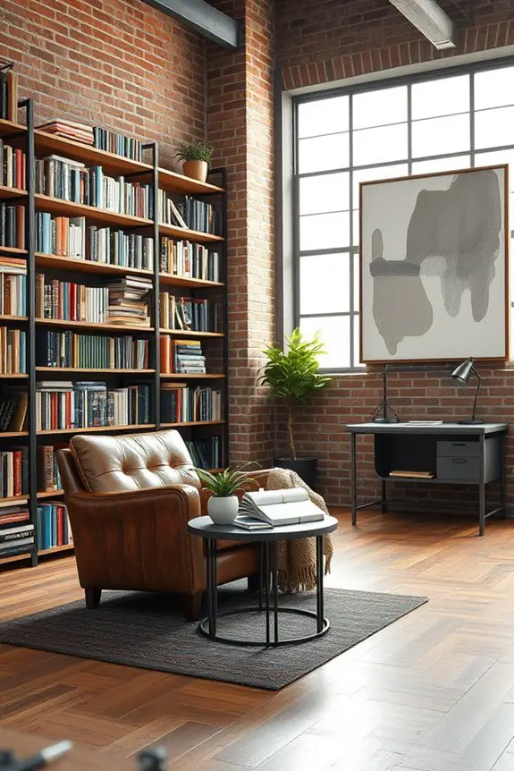 industrial chic reading nook