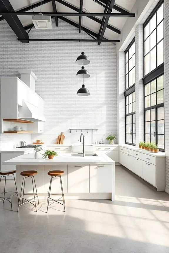 industrial chic white kitchen