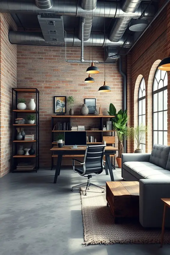 industrial chic workspace design