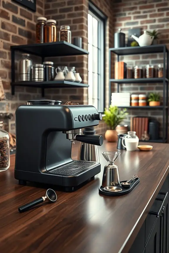 industrial coffee bar aesthetics