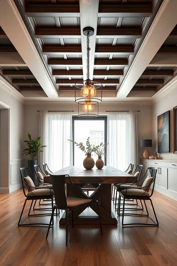 industrial coffered ceiling design