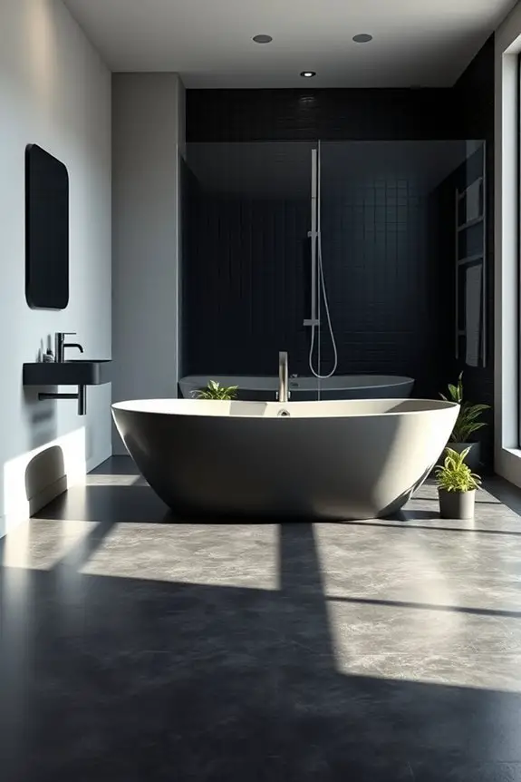industrial dark stained concrete