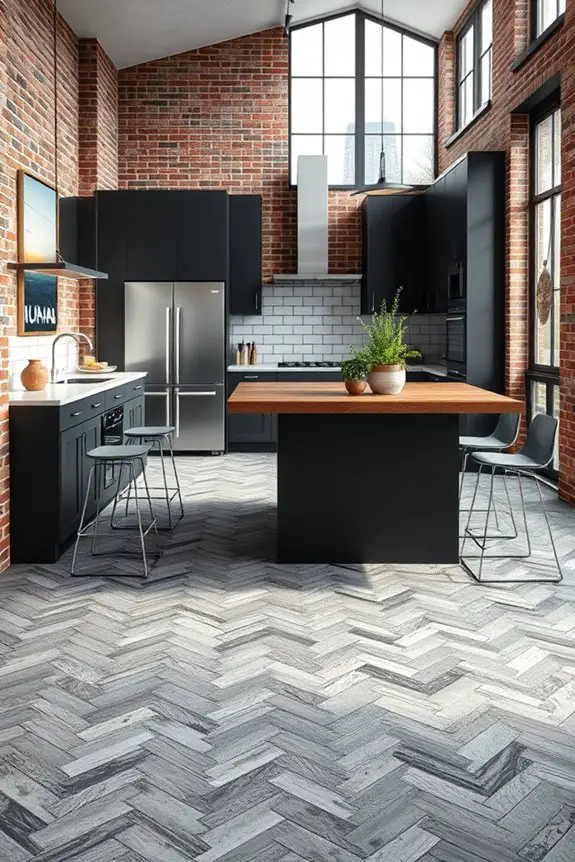 industrial grey tile aesthetics