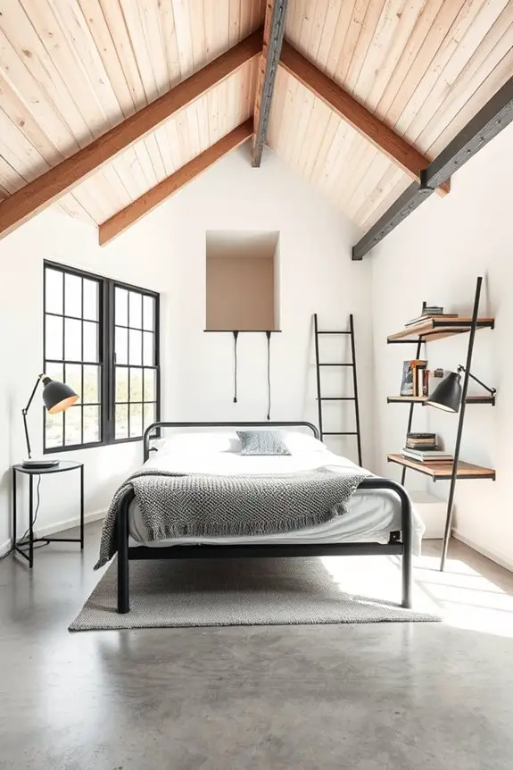 industrial metal accents bedroom