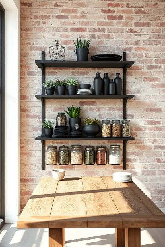 industrial metal shelving elegance
