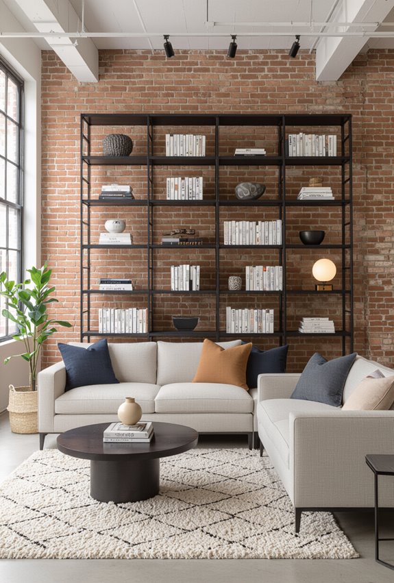 industrial metal shelving showcase