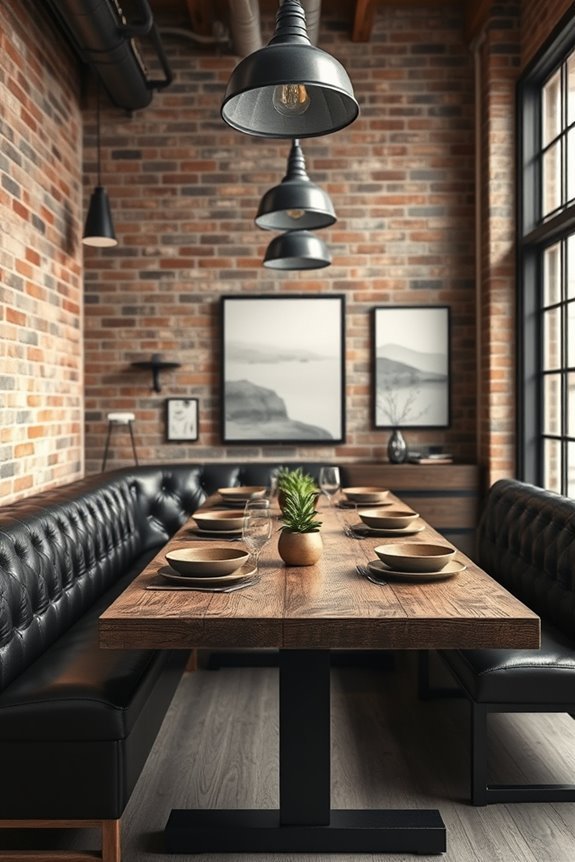 industrial modern banquette seating