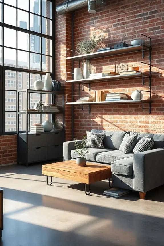 industrial modern built in shelving