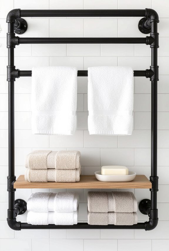 industrial pipe towel storage