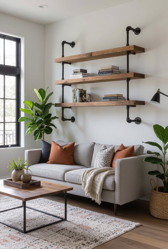 industrial reclaimed wood shelving