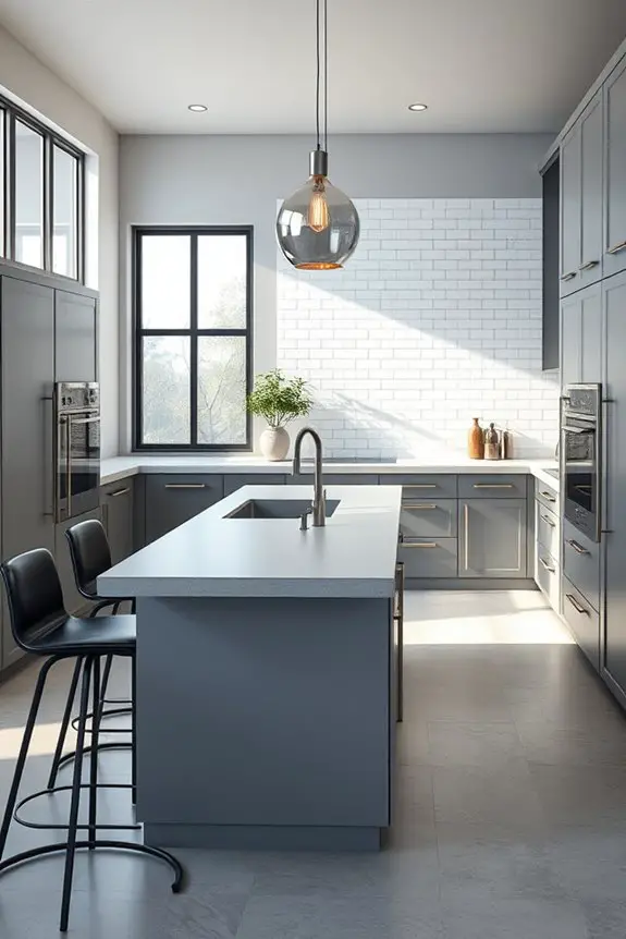 industrial steel grey cabinets