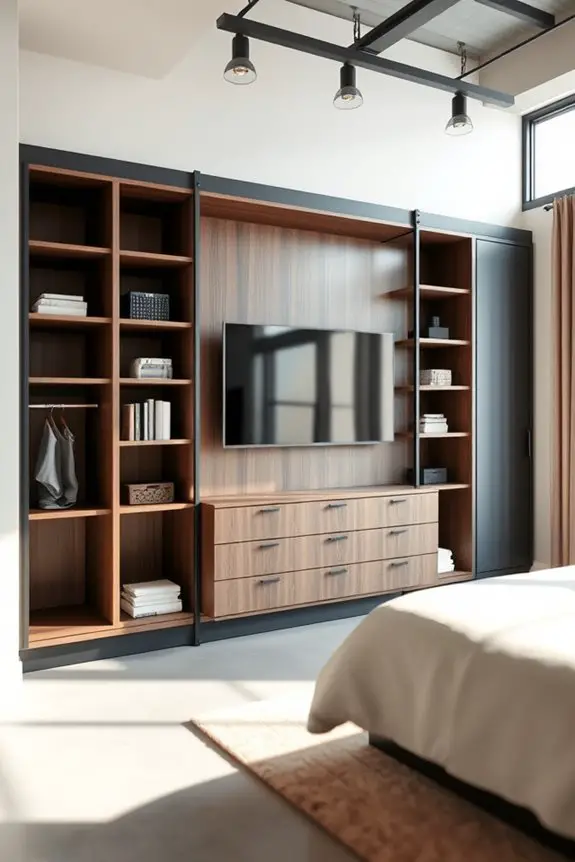 industrial style closet tv