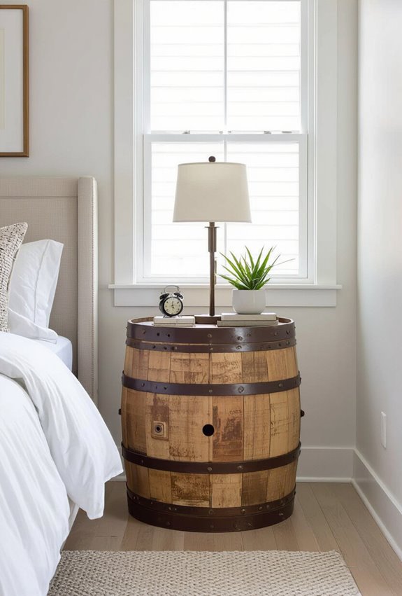 industrial upcycled drum side table