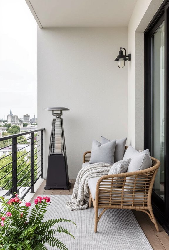infrared heater with anchored seating