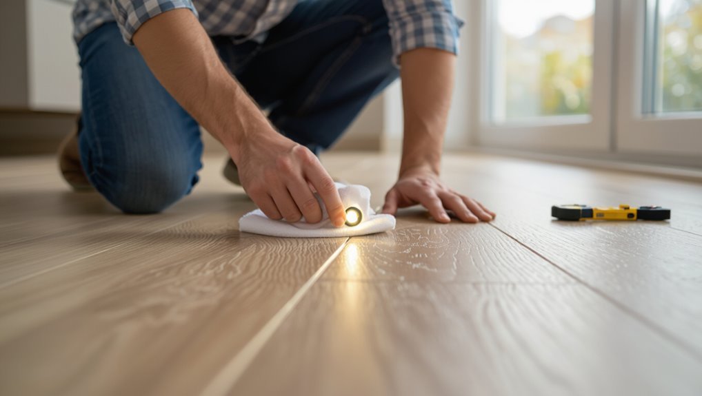 inspect gaps across flooring
