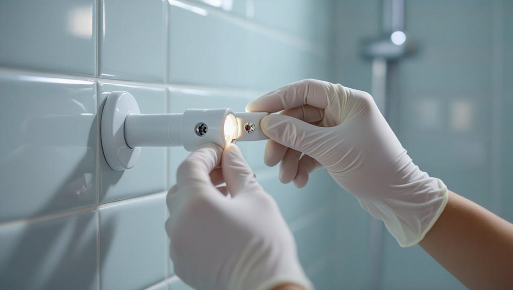inspect towel bar attachments