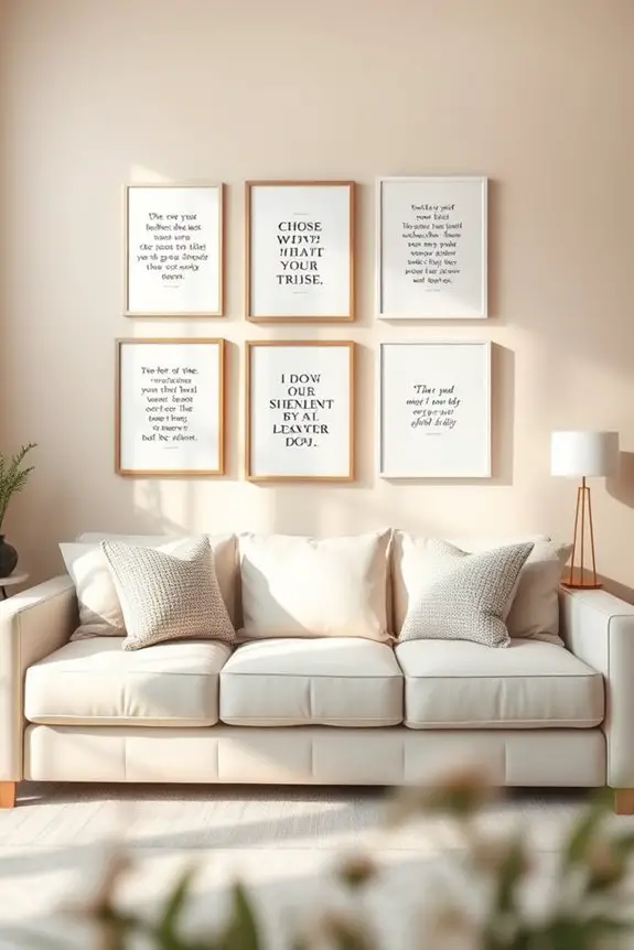 inspirational framed quotes decor