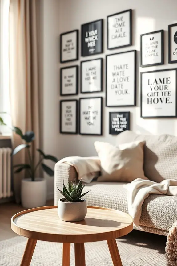 inspirational quote gallery wall