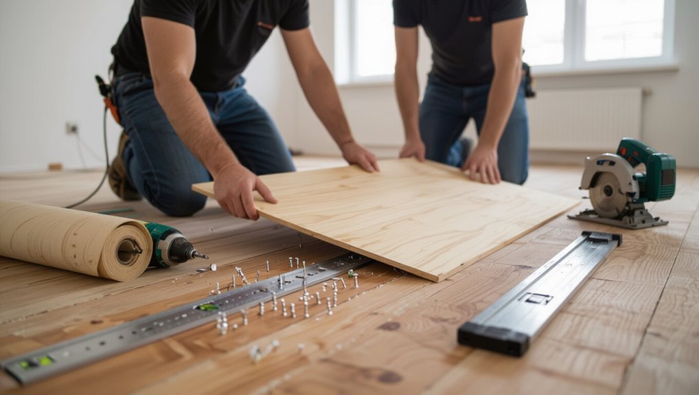 install plywood for stability