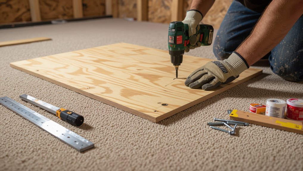 install plywood for stability