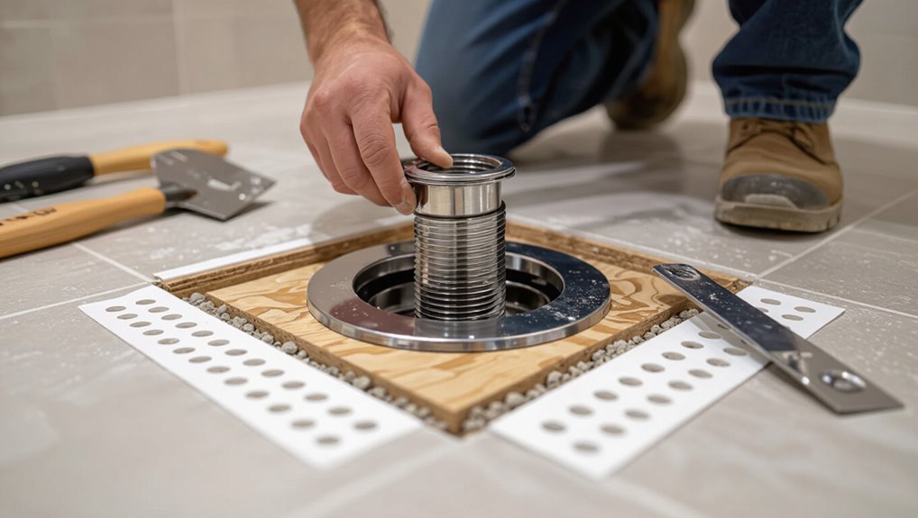 install shower drain assembly